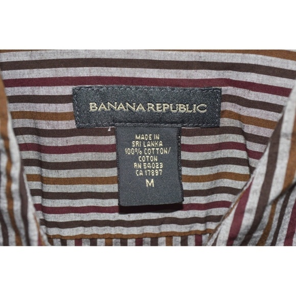 Banana Republic Shirt Medium Striped Long Sleeve - Picture 3 of 4
